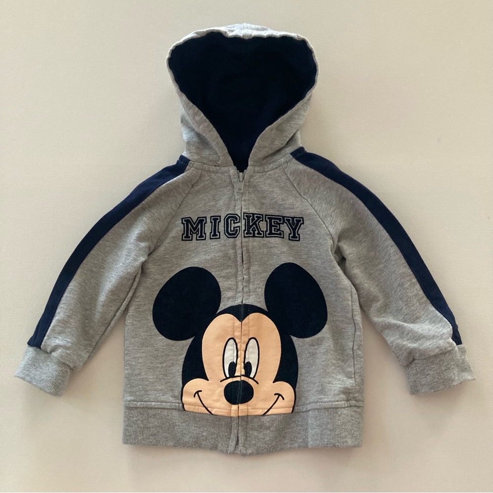 Disney Mickey Mouse 18 Months Gray Hooded Zip Jacket Hoodie